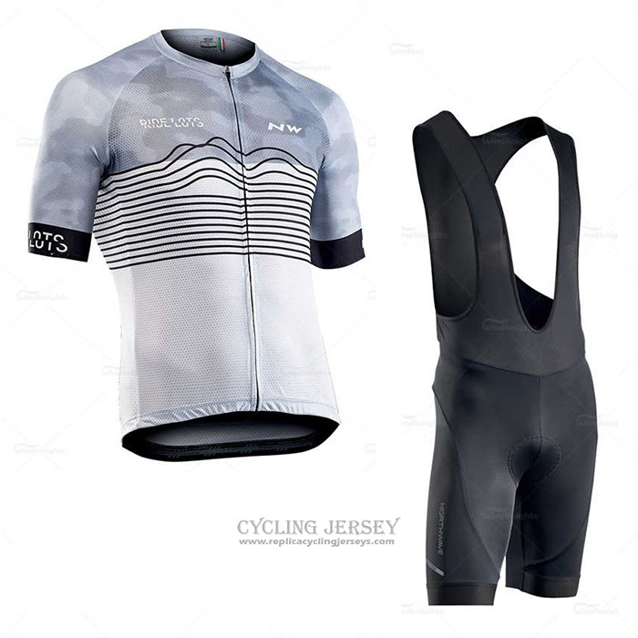 2020 Cycling Jersey Northwave Gray White Short Sleeve And Bib Short (2)